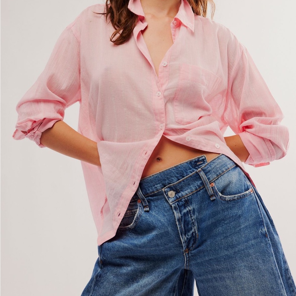 WE THE FREE Nati Sheer Shirt - Cotton Candy Combo